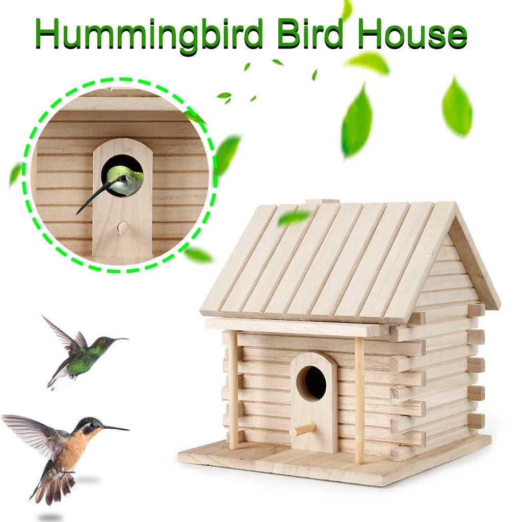 Wooden Mini Bird Cage Outdoor Hanging Birdhouse Box Garden Bird Cages Home Yard Decoration Bird Products Wooden Bird Parrot Nest