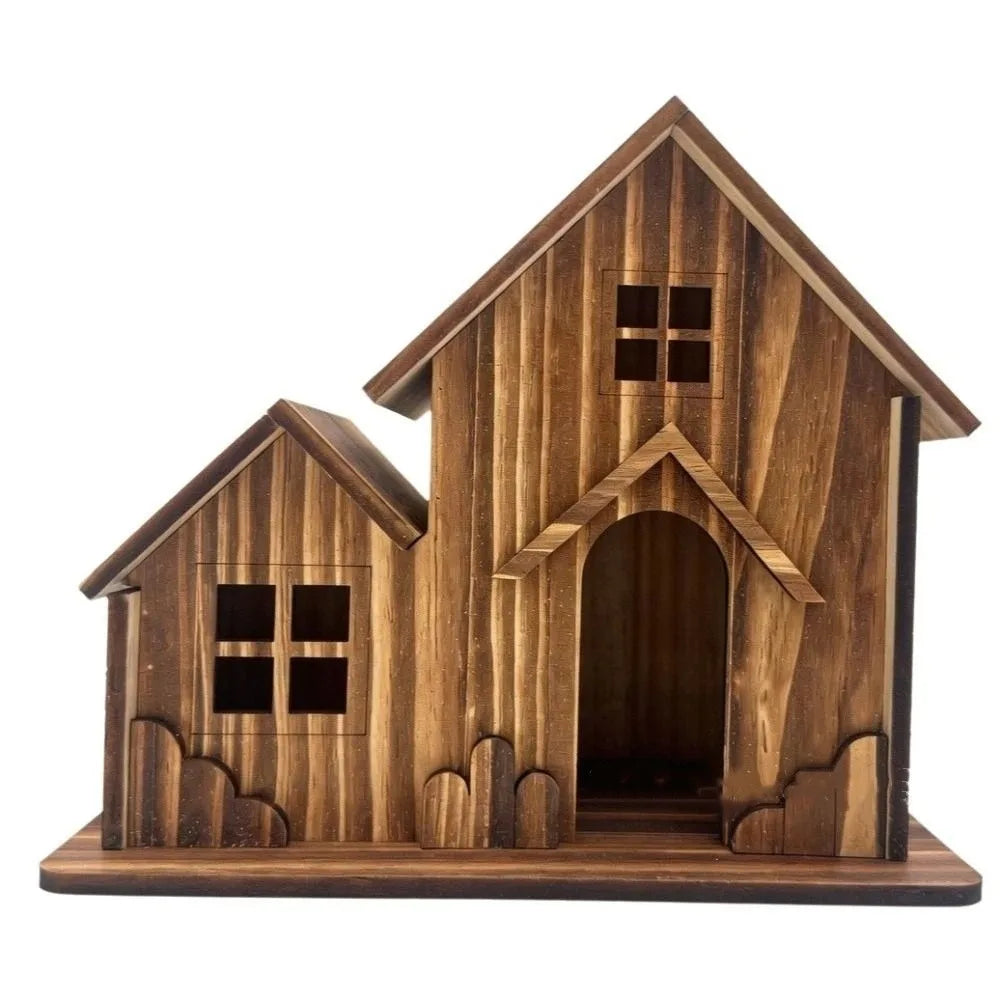 Bird Cages Rainproof Wooden Bird House Ventilation Decorative Hanging Birdhouse Handmade Hatching Nest Tree Balcony