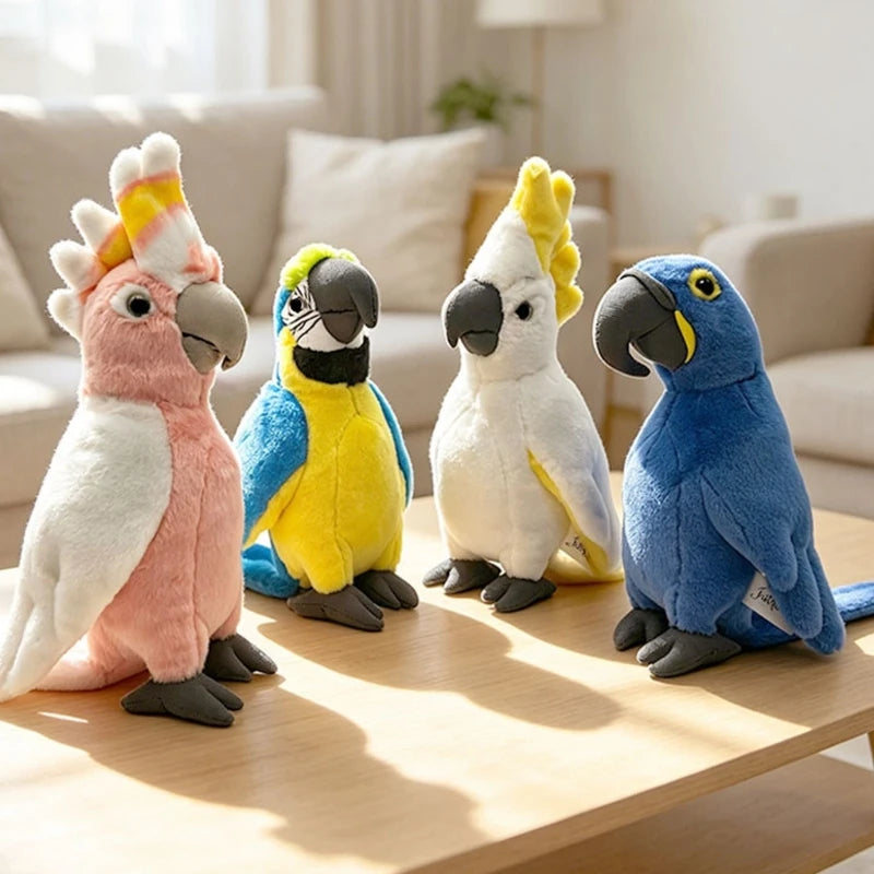 Plush Bird Toy Soft Companion Toy Parrots Shaped Toy For Kids Whimsical Bird And Home Decors Birthday Gift A2UB