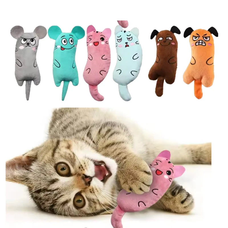 Niedliche Katzenspielzeuge, lustiges interaktives Plüsch-Katzenspielzeug, Mini-Zähneknirschen-Katzenminzenspielzeug, Kätzchen-Kauspielzeug, quietschendes Spielzeug, Haustierzubehör
