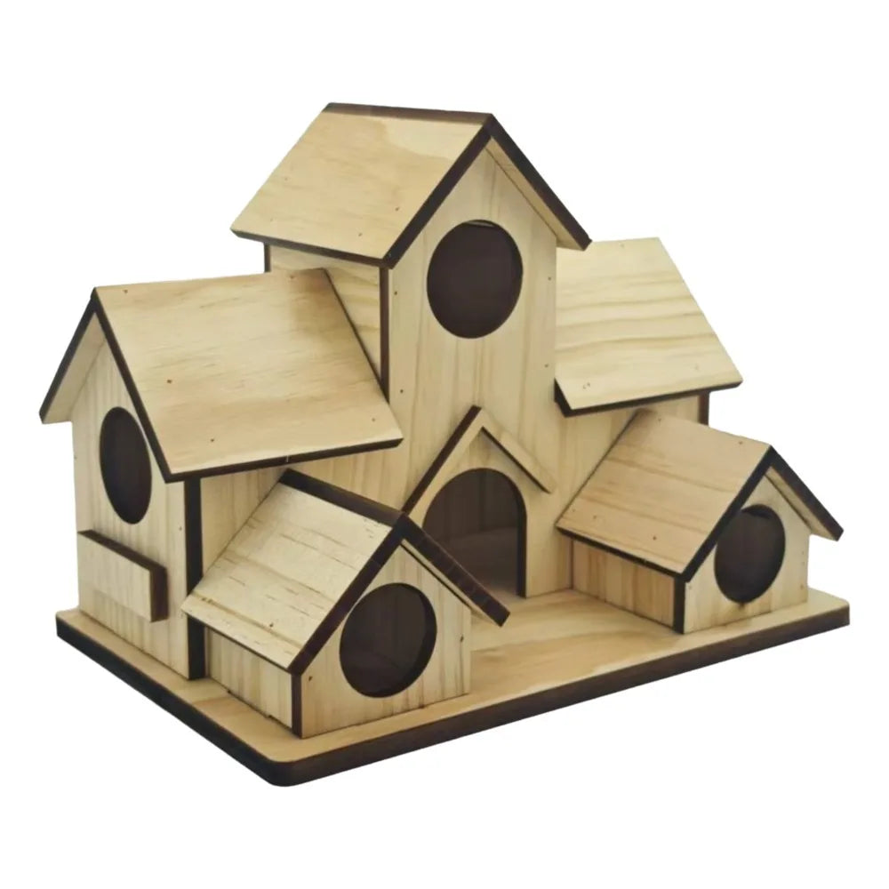 Bird Cages Rainproof Wooden Bird House Ventilation Decorative Hanging Birdhouse Handmade Hatching Nest Tree Balcony