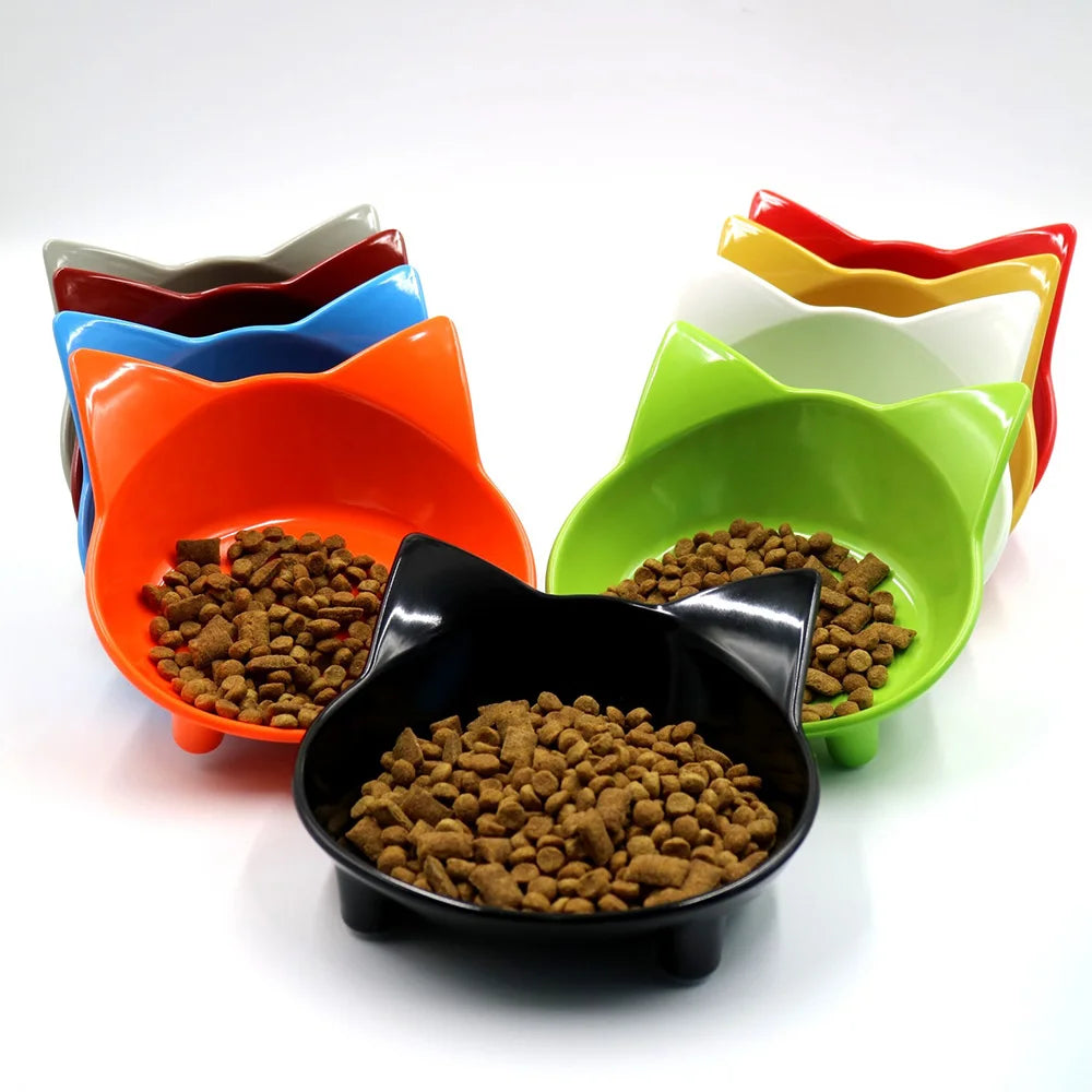Colorful Cat Food & Water Dishes, Safe Pet Feeding Bowls, Practical Pet Supplies for Cats