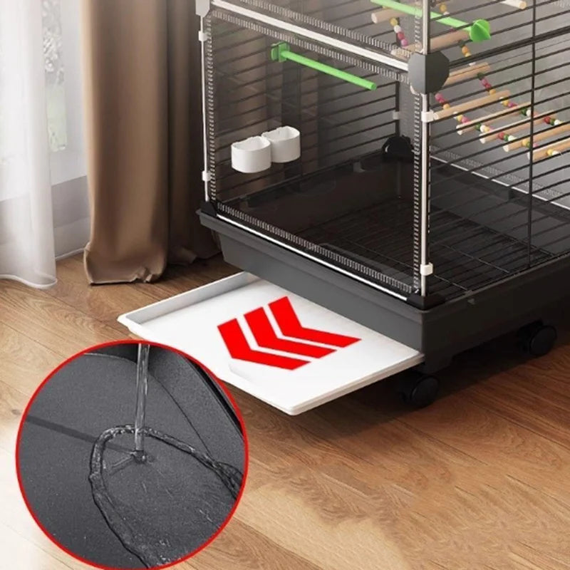 Transparent Ornamental Cage Parrot Bird Cage Double-layer Large Space Bird Supplies Easy Interactive House with Drawer Tray