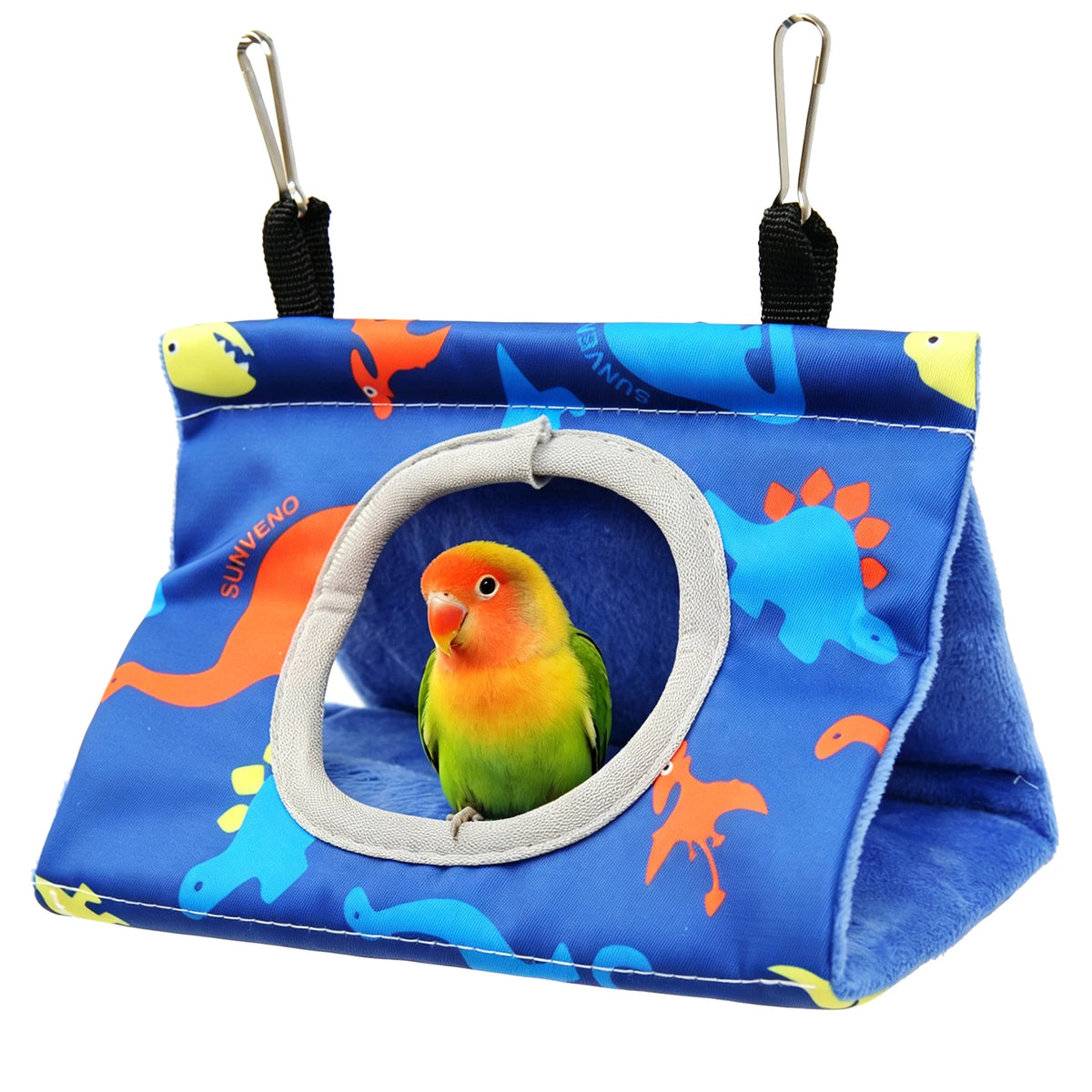 Hanging Bird Nest for Small Birds – Cozy Cage Bed, Soft & Safe Bird House, Blue / Green-White / Pink, S/M/L