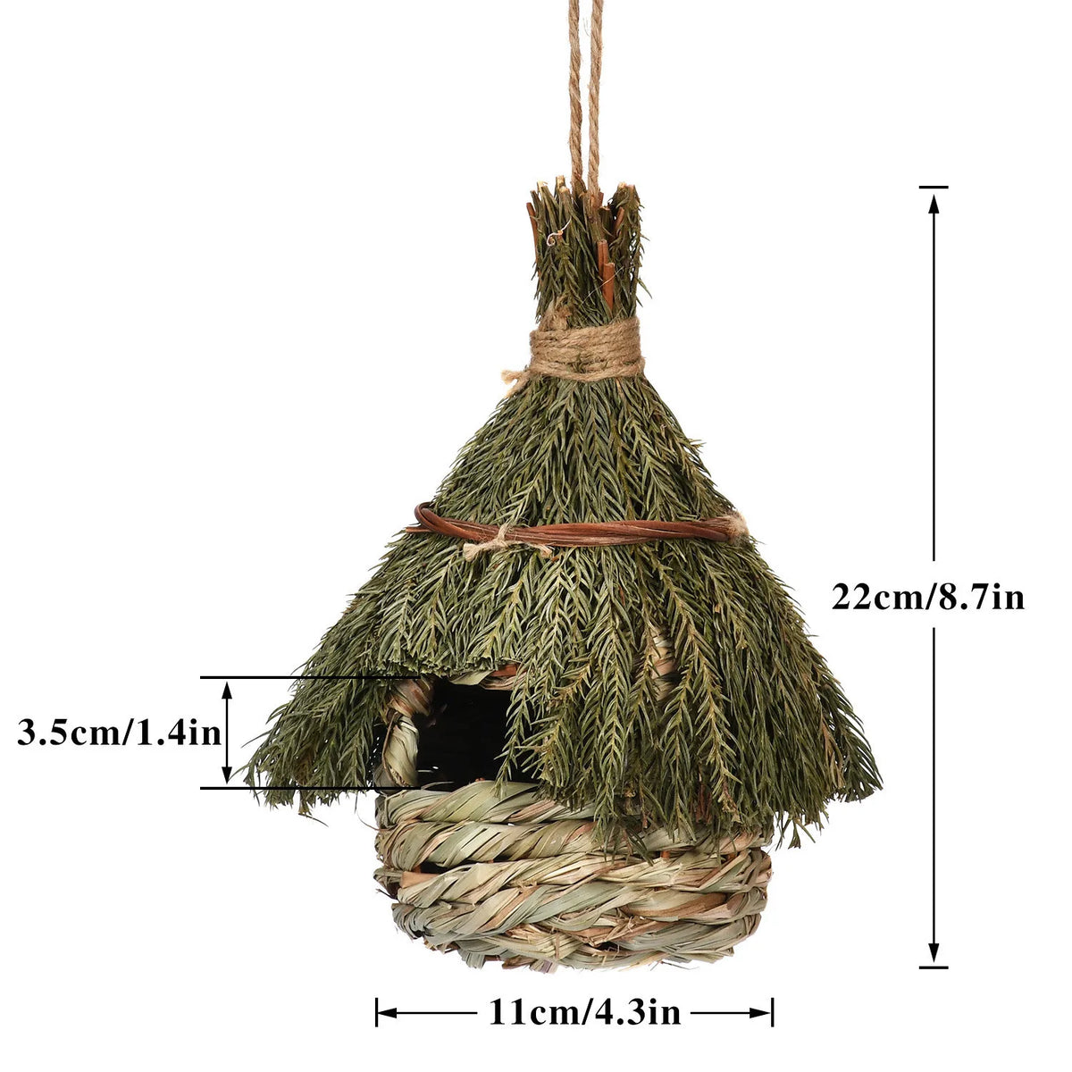 Birds Nest Bird Cage Natural Grass Egg Cage Bird House Outdoor Decorative Weaved Hanging Parrot Nest Houses Pet Bedroom