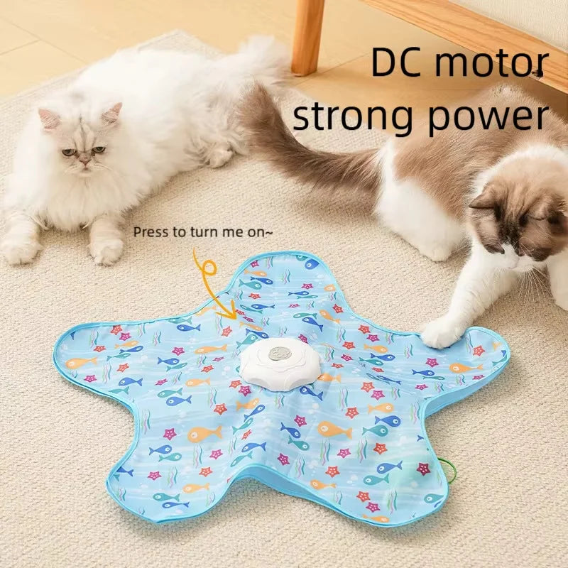 Cat Hunting Carpet, Teasing Stick, Five-Pointed Star Toy, Automatic Rotating Wheel, Self-Hi, Hiding Hood, Interactive Cat Toy