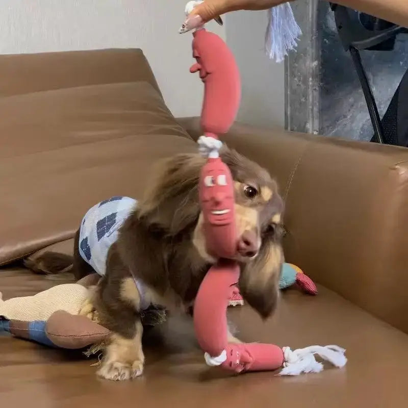 Dog Sausage Toy - Funny Knot Tug-of-War Toy, Durable Chew Toy for Physical Exhaustion, Self-Entertainment Boredom Buster Pet Toy