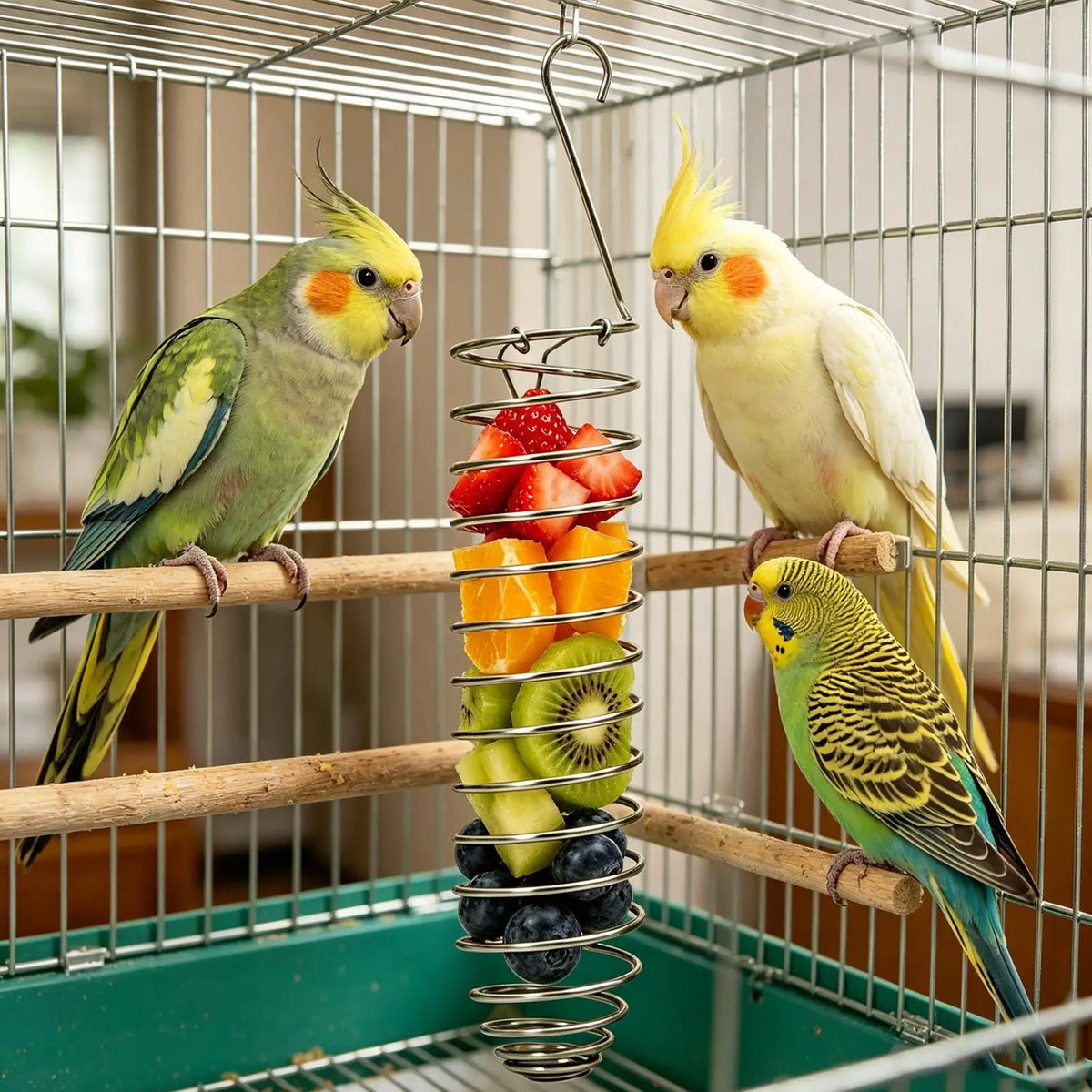 Bird Food Holder Foraging Treat Tray Bird Bowls for Cage for Parakeet Cockatiel Parrot Conure Canary Quaker Finch Pet