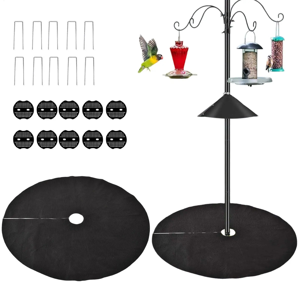 Bird Food Catcher for Ground 2 Pieces Water Permeable Food Stays Bird Feeding Mat for Family Friends Enthusiast Outdoor Garden