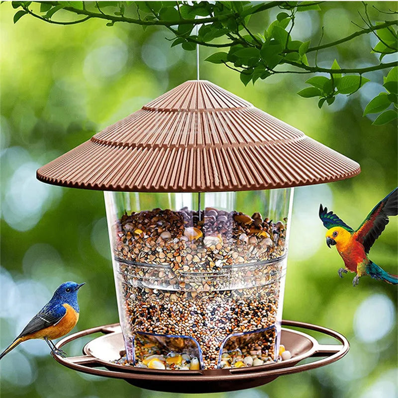 Vogelfutterspender Automatische Fußfütterung Outdoor-Vogelfutterspender Hängende Nussfütterung Mehrlochspender Halter Lebensmittelbehälter