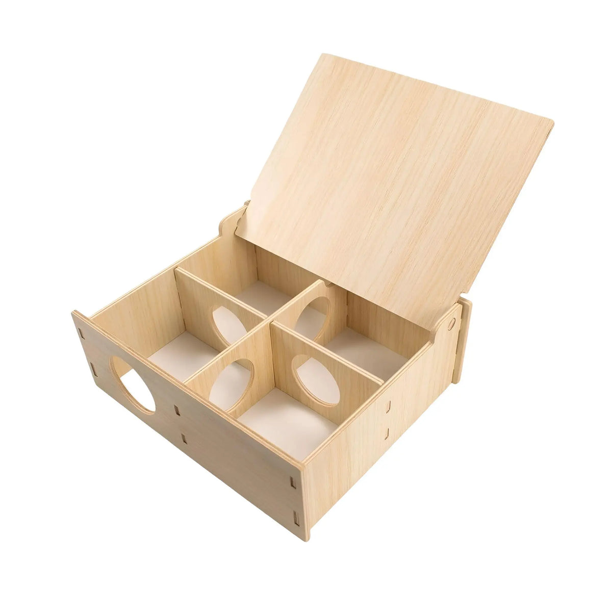 Natural Wood Cage Wooden Multi-chamber Hideout Tunnel with Ventilation for Small Pet Accessory Pet Supplies