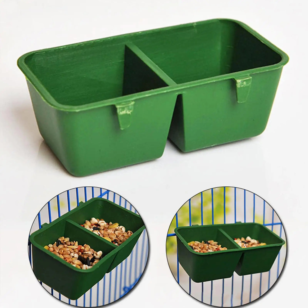Double Groove Bird Food Bowl No MessBird Feeder 2 In 1 Bird Cage Feeders And Waterers Universal For Cage For Food Water Holding