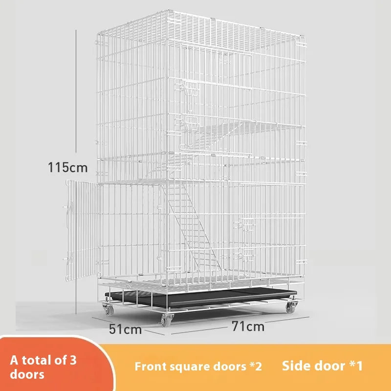 Indoor Cat Villa Cage with Foldable Design Large Multi-Story Cat House Encrypted Pet Cage Furniture for Home