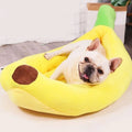 Bananenförmiges Hundebett Atmungsaktives Plüsch Gemütliches und weiches Welpenkissen Haustier-Nestbett für kleine und mittelgroße Hunde Haustierbedarf