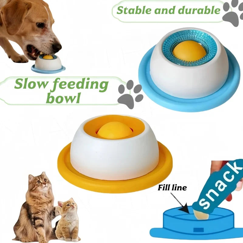 Dog/cat lick bowl, pet slow feeder lick mat, non-slip lick bowl, educational toy, makes dogs/cats love licking.