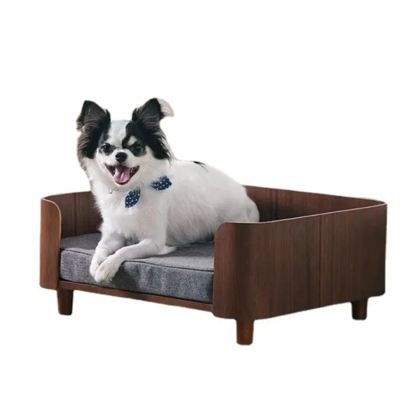 Katzenhundebett Holzzwinger Indoor-Haustiermöbel Boden Modernes schlichtes Deckenbett Bequemes, langlebiges Möbelzubehör