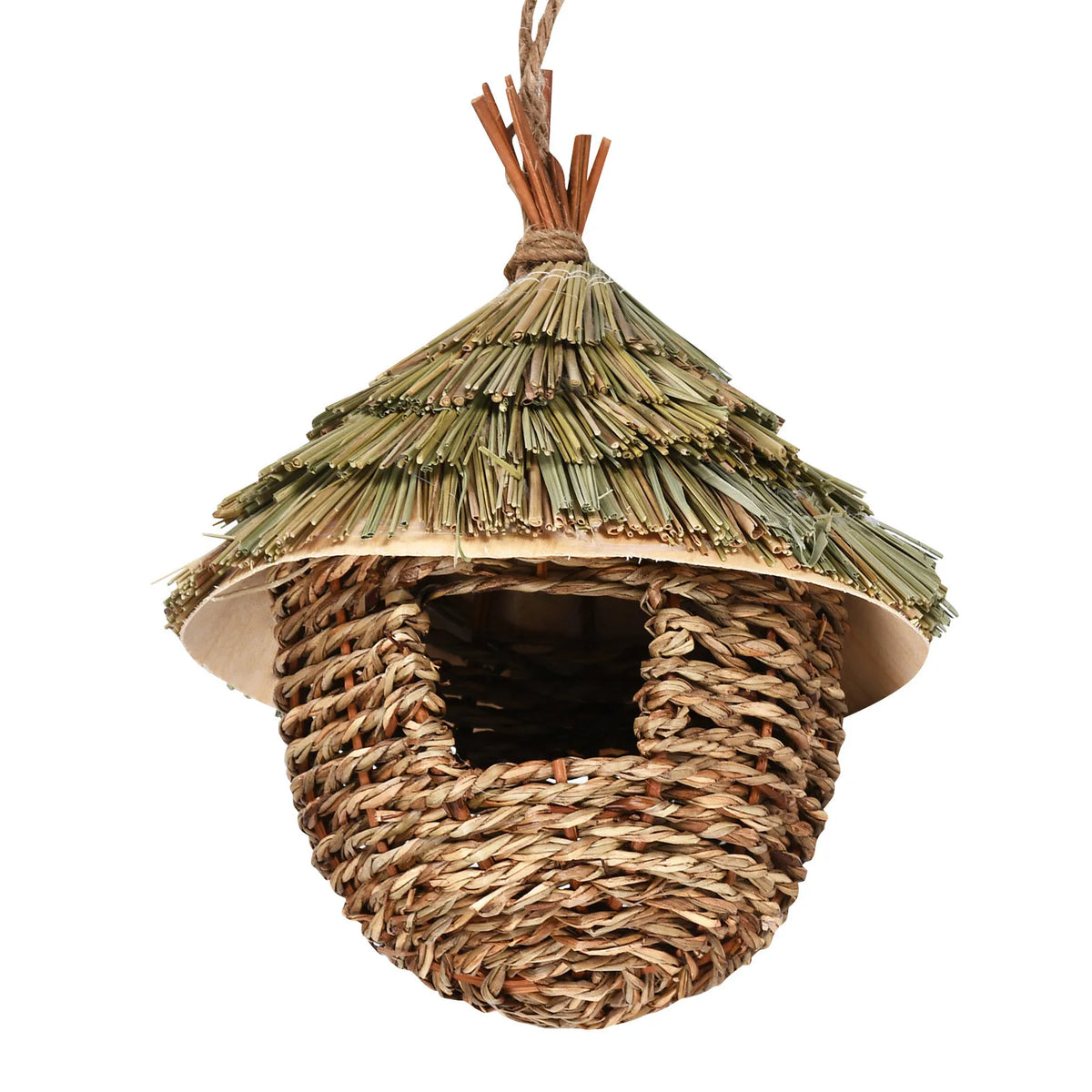 Birds Nest Bird Cage Natural Grass Egg Cage Bird House Outdoor Decorative Weaved Hanging Parrot Nest Houses Pet Bedroom