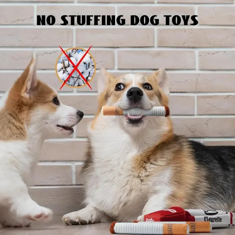 Funny Interactive Plush Dog Toys, Creative Cigarette Design, Giggling Chewing Toy for Dogs, The Perfect Pet Gift for Playful Dogs