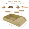 Plastic Tortoise Food Dish turtle tank Water Food Feeder Trays with Anti-Slip Ramp Tortoise Habitat Reptile accessories