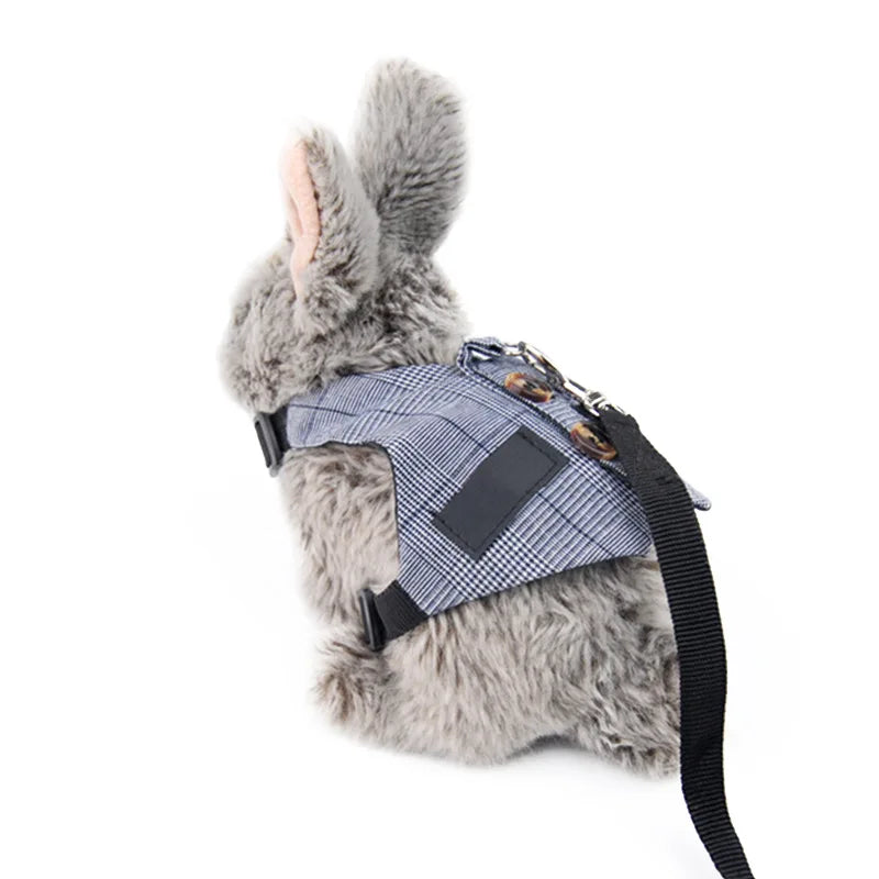 Cute Rabbit Harness and Leash Set Outdoor Walking Pet Harnesses for Small Animals Rabbits Teacup Dogs Clothes Cute Harness