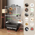 Transparent Ornamental Cage Parrot Bird Cage Double-layer Large Space Bird Supplies Easy Interactive House with Drawer Tray