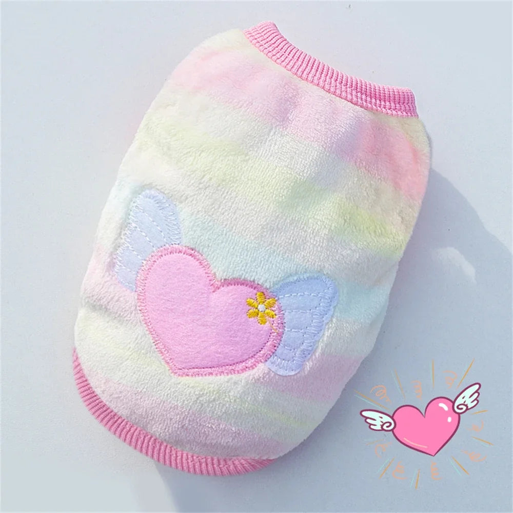 Cartoon Fleece Cat Clothes Autumn Winter Warm Coat Jacket For Pet Dogs Puppy Cats Sweater Clothing Soft Kitten Costumes Products