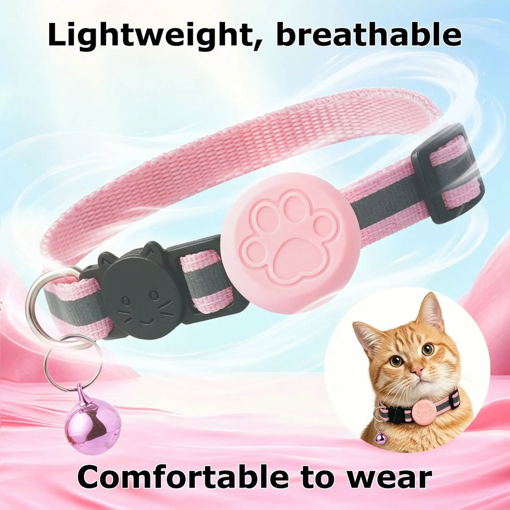 Waterproof Pet GPS Tracking Collar with Reflective Strips,Global Remote Anti-Lost Locator for Most Cats, Kittens and Small Dogs