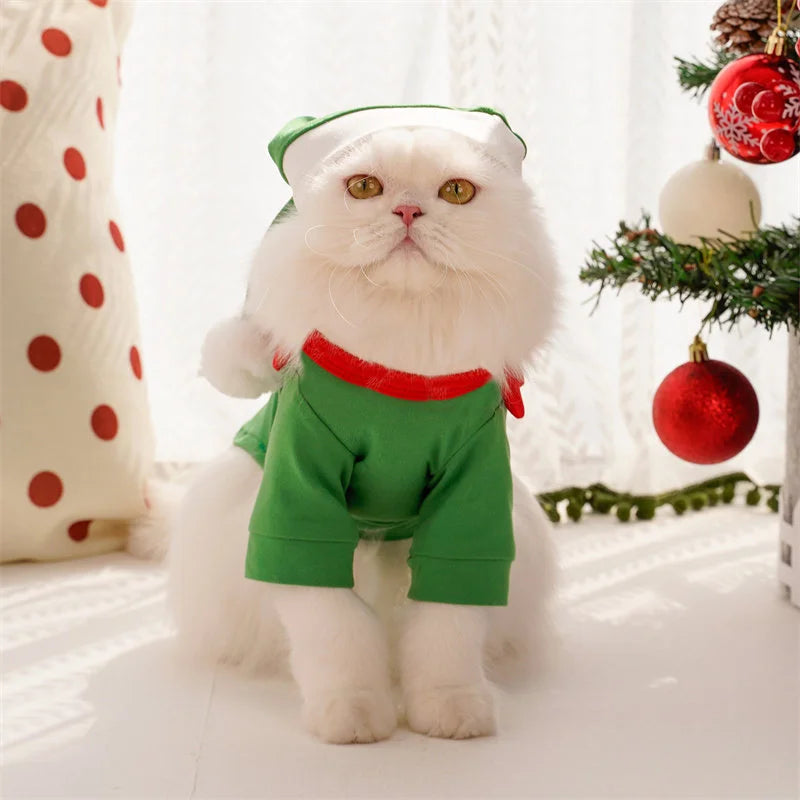 New Christmas Pet Clothes Dogs Cats Holiday Outfits Huskies Teddy Bears Cotton Coats Autumn Winter Deer-like Cat Dog Clothes