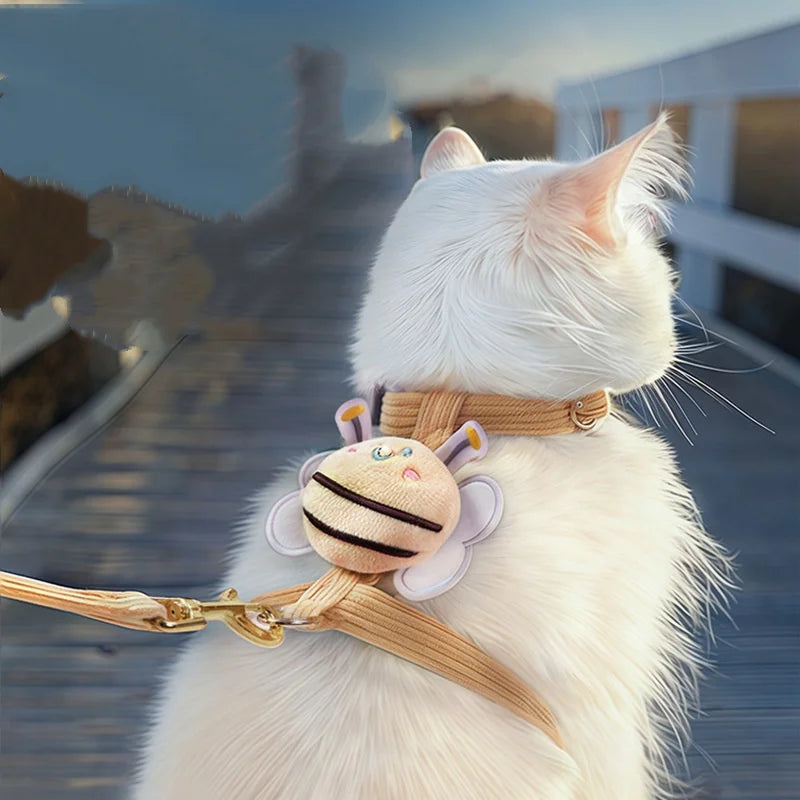 Cat Harness Cute Bee Style Pet Harnesses And Leash Set Adjustable Harness for Cats Small Dogs Cat Accessories