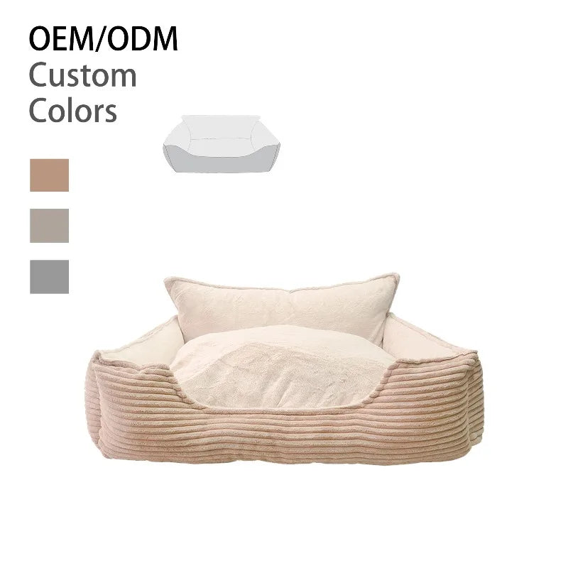 pet bed Wholesale Stylish Durable Eco-Friendly Dog Bed Thick Corduroy Removable Cover Orthopedic Flat Pad Customized  Picture S