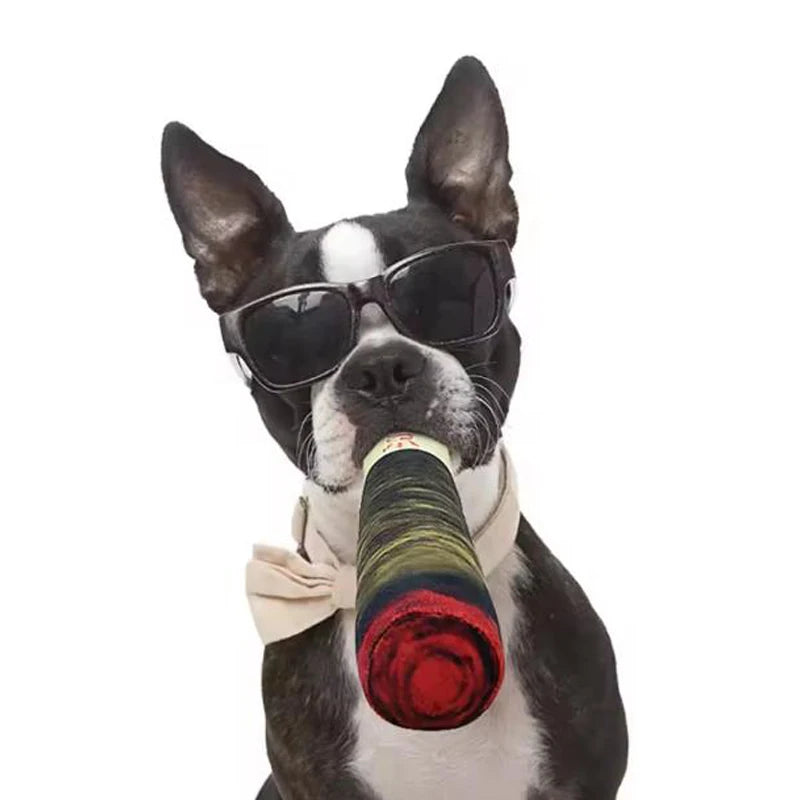Dog Toy Funny Interactive Dog Toys Cigar Design Sound Making Toy Plush Squeaky Pet Grinding Teeth Creative Chew for Small Medium