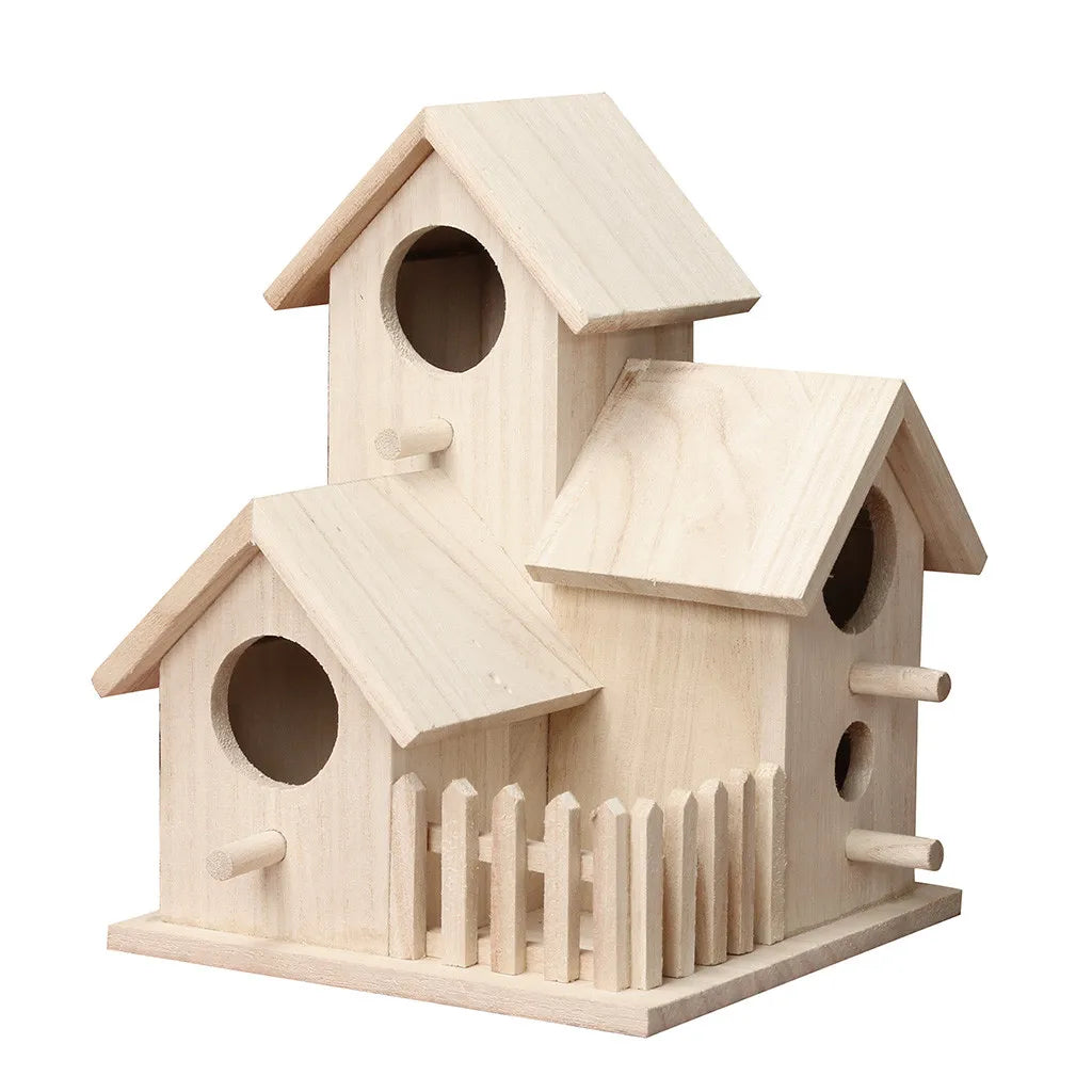 Wooden Mini Bird Cage Outdoor Hanging Birdhouse Box Garden Bird Cages Home Yard Decoration Bird Products Wooden Bird Parrot Nest