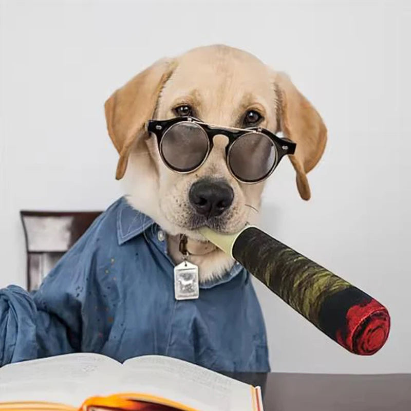 Dog Toy Funny Interactive Dog Toys Cigar Design Sound Making Toy Plush Squeaky Pet Grinding Teeth Creative Chew for Small Medium