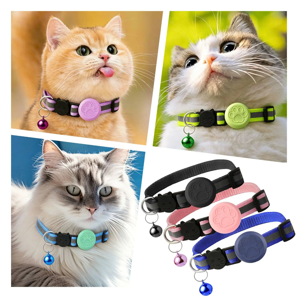 Waterproof Pet GPS Tracking Collar with Reflective Strips,Global Remote Anti-Lost Locator for Most Cats, Kittens and Small Dogs