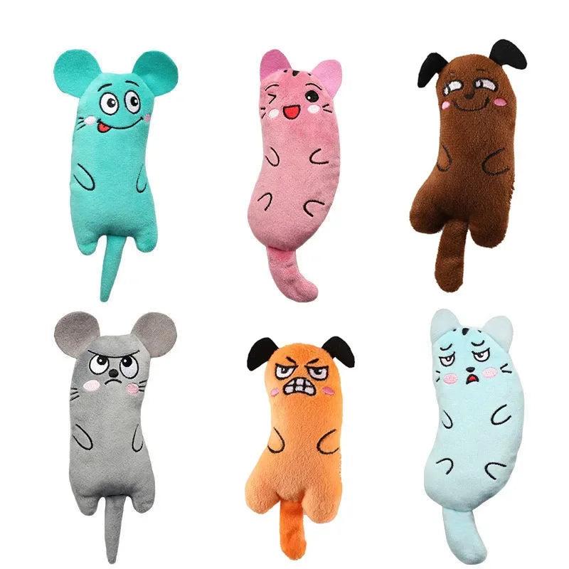Niedliche Katzenspielzeuge, lustiges interaktives Plüsch-Katzenspielzeug, Mini-Zähneknirschen-Katzenminzenspielzeug, Kätzchen-Kauspielzeug, quietschendes Spielzeug, Haustierzubehör