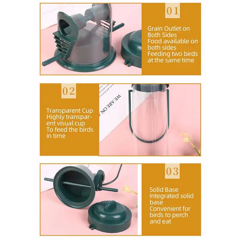 Dangling Bird Feeder Bird Food Dispenser Chew-Proof Bird Food Container & Dispenser Bird Feeding Tool for Home Garden Outside