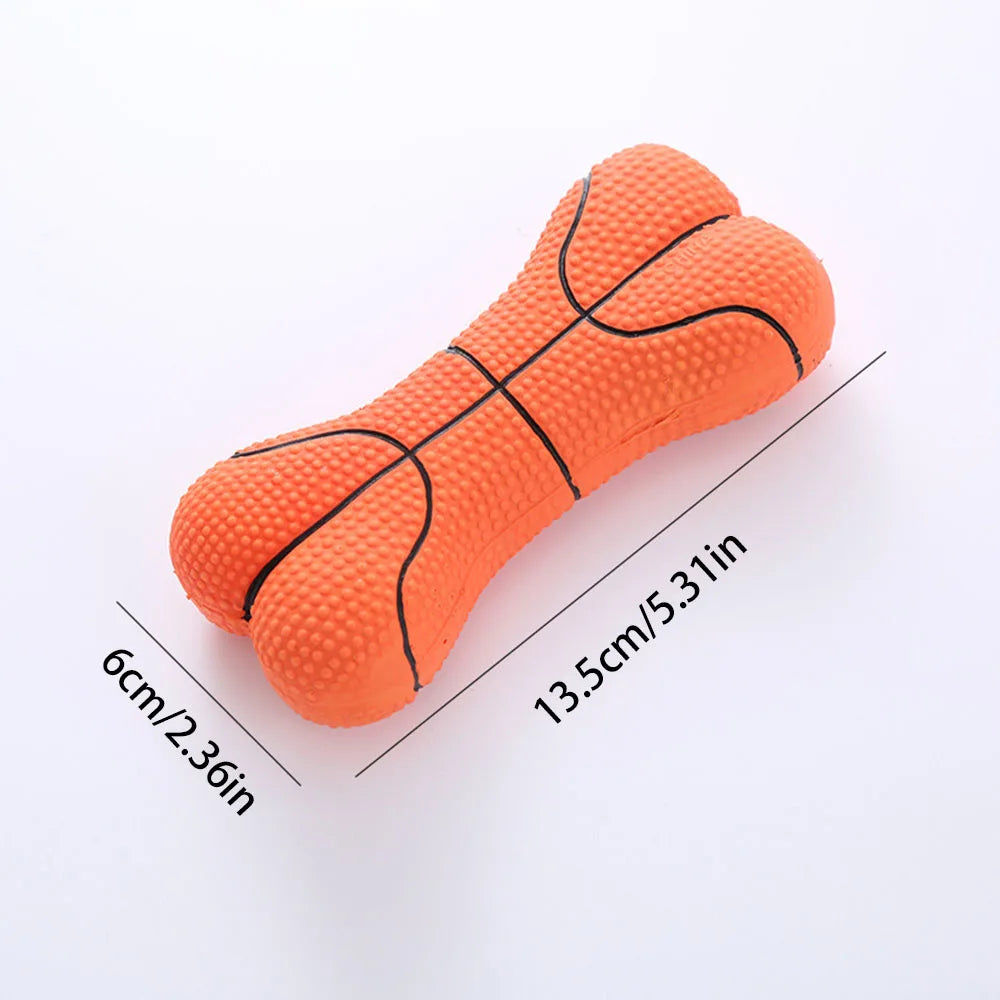 Dog Toy Set: Squeaky Bone & Basketball, Self-Entertainment Interactive Toys for Dogs to Relieve Boredom