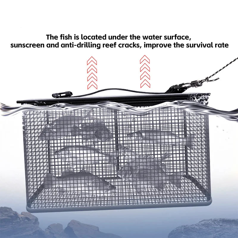 Sougayilang Foldable Fishing Cage Net Fish Carp Bait Cage Shrimp Basket Fish Crayfish Lobsters Catcher Tank Trap Mesh Network