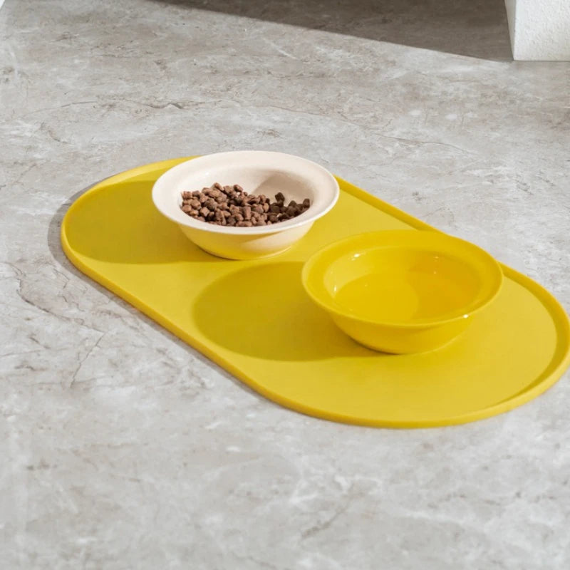 Cat Feeding Mat with Non-Slip Waterproof Design, Pet Food Mat, Compatible with Cat/Dog Bowls, Multipet Households, Dog Owners
