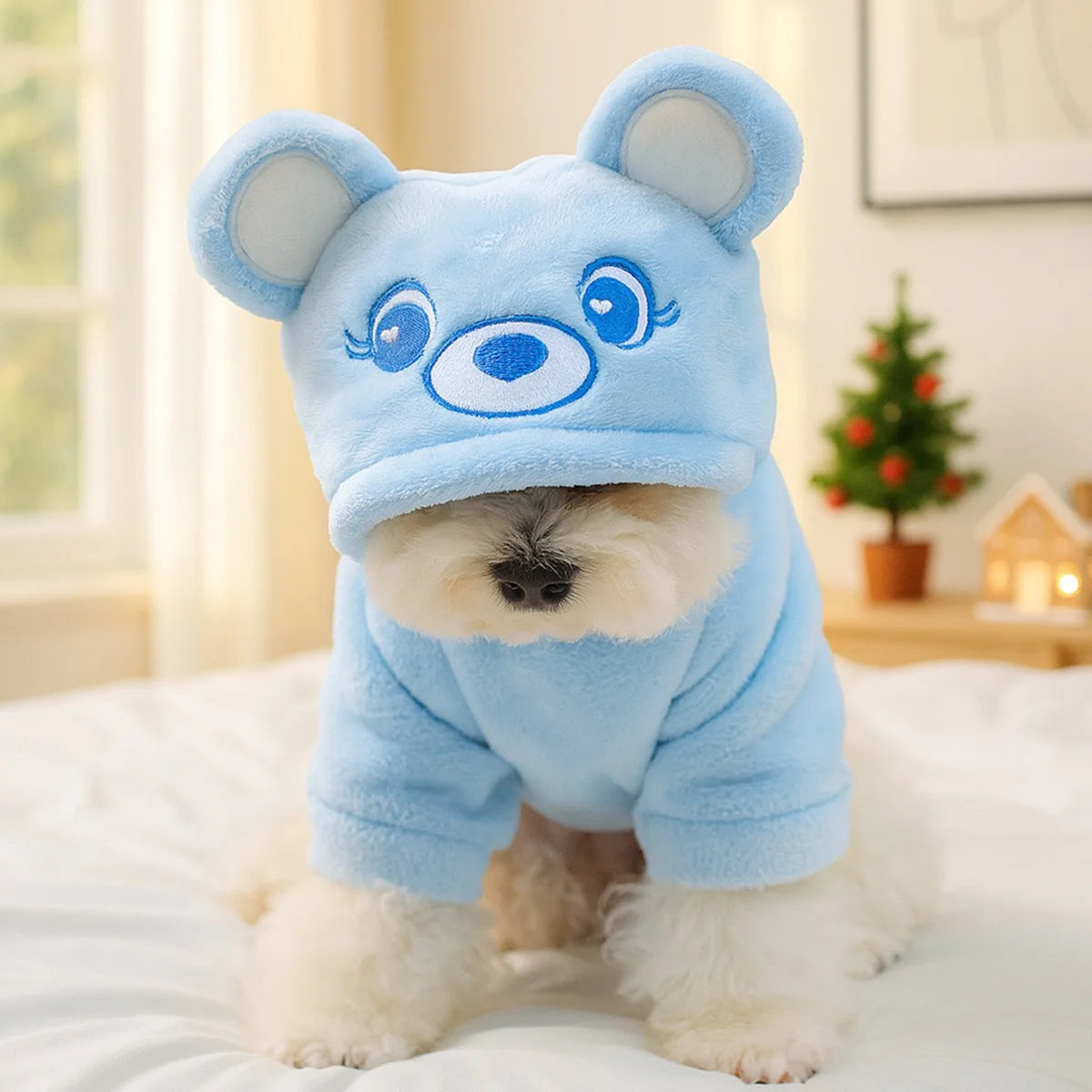Creative Cosplay Clothes for Small Medium Dogs Bear Tiger Animal Flannel Cat Hoodie New Year Winter French Bulldog Puppy Outfits