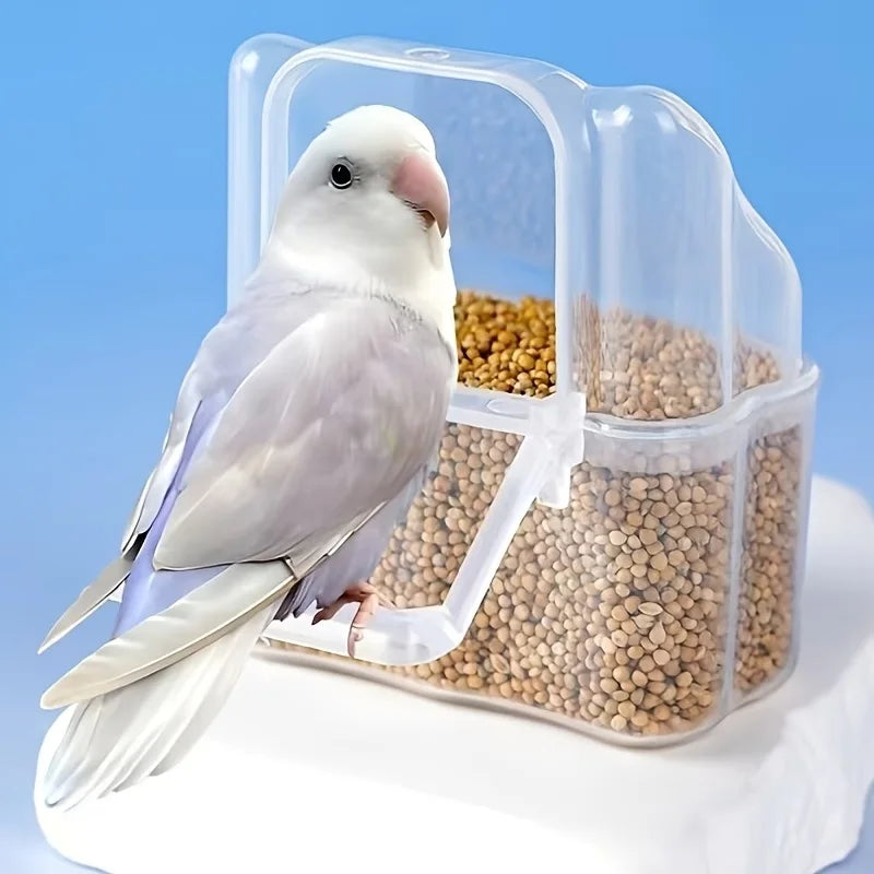 Bird Food Container Feeder Seed Food Container for Cage Accessories for Budgerig Parrot Feeder Drinker Hanging Bowl Feeder Box