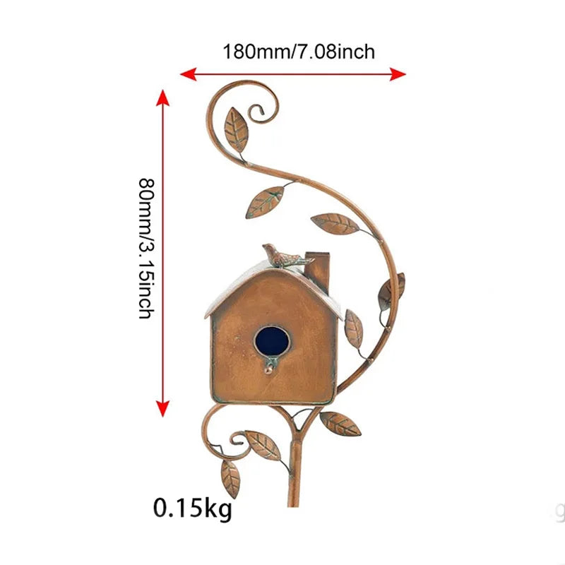 New Metal Bird Cages Art Bird Houses With Pole Garden Ornaments Nest Durable Courtyard Backyard for Outdoor Garden Home Decor