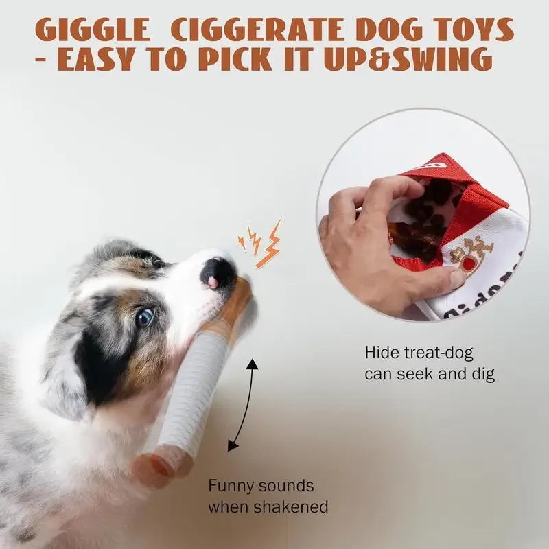 Funny Interactive Plush Dog Toys, Creative Cigarette Design, Giggling Chewing Toy for Dogs, The Perfect Pet Gift for Playful Dogs