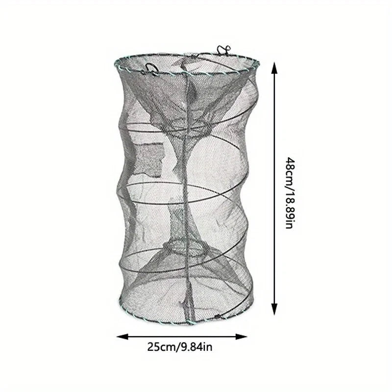 Faltbares Wurfnetz, Fischkäfig, 1-teiliges Nylon-Netz, feiner Käfig, geeignet für Krabben, Garnelen und Flusskrebs-Angelausrüstung, geeignet für