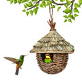 Birds Nest Bird Cage Natural Grass Egg Cage Bird House Outdoor Decorative Woven Hanging Parrot Nest Houses Pet Bedroom