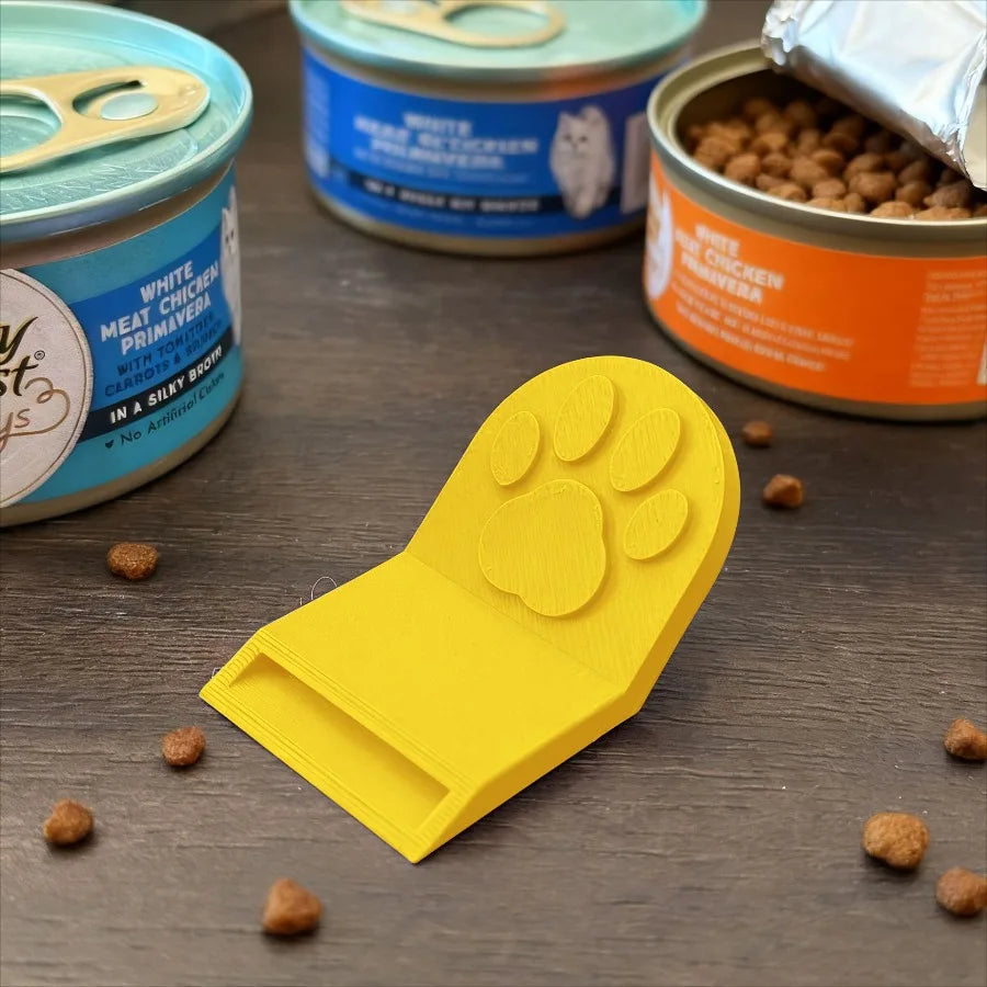 Cat Paw Shaped Pet Food Can Opener Cute Printed Multifunctional Portable Cat Dog Food Opener Safe And Easy To Grip