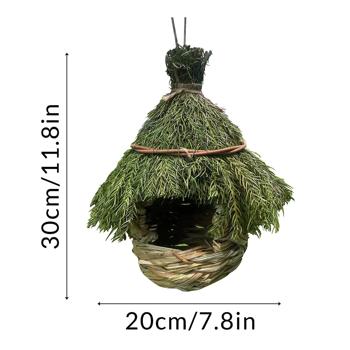 Birds Nest Bird Cage Natural Grass Egg Cage Bird House Outdoor Decorative Weaved Hanging Parrot Nest Houses Pet Bedroom