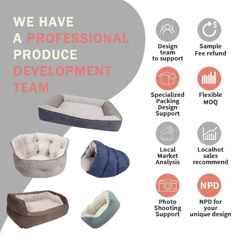 pet bed Wholesale Stylish Durable Eco-Friendly Dog Bed Thick Corduroy Removable Cover Orthopedic Flat Pad Customized  Picture S